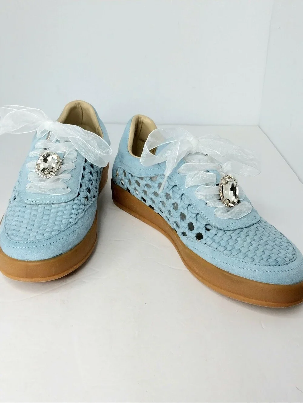 Mi.iM Giselle Suede and Woven Panels Sneakers,‎ NEW, Size 7.5